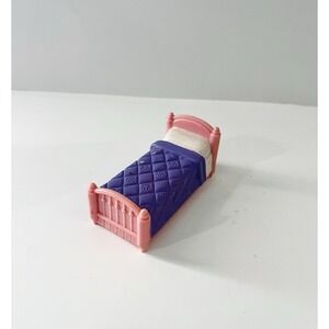 Fisher Price Sweet Streets Dollhouse Cottage Single Kid Bed Pink & Purple